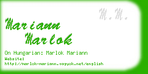 mariann marlok business card